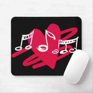 Rote, weiße und schwarze Liebe Mousepad