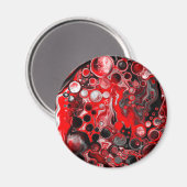 Rote, weiße und schwarze Pour Painting Effect Flui Magnet (Vorderseite/Rückseite)