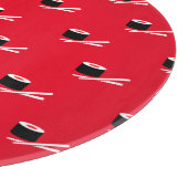 Rote, weiße und schwarze Sushi-Bretter Schneidebrett (Ecke)