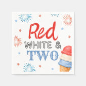 Rote Weiße und Zwei Eiscreme-Party-Servietten Serviette (Vorderseite)