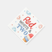 Rote Weiße und Zwei Eiscreme-Party-Servietten Serviette (Ecke)