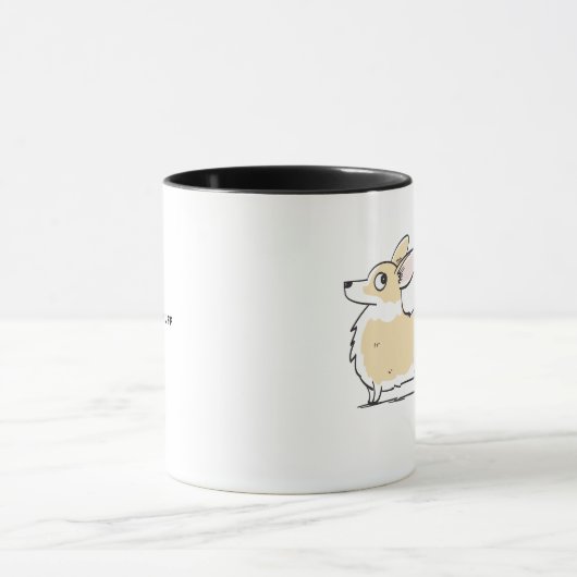 Rote/weiße Wolljackecorgi-Hintern-Tasse Tasse (Zentrum)