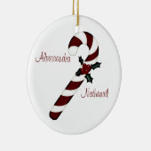 Rote/weiße Zuckerstange "des Paares erstes Keramikornament (Rechts)