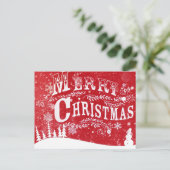 Rote weißes Weihnachtseinstellung Feiertagspostkarte (Stehend Vorderseite)