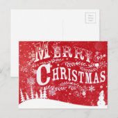 Rote weißes Weihnachtseinstellung Feiertagspostkarte (Vorne/Hinten)