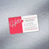 Rote Weißhallo Sprache-Zitat-Visitenkarte Magnetische Visitenkarte (Beispiel)