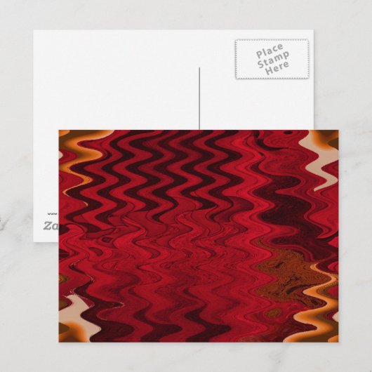 Rote Welle Postkarte (Vorne/Hinten)