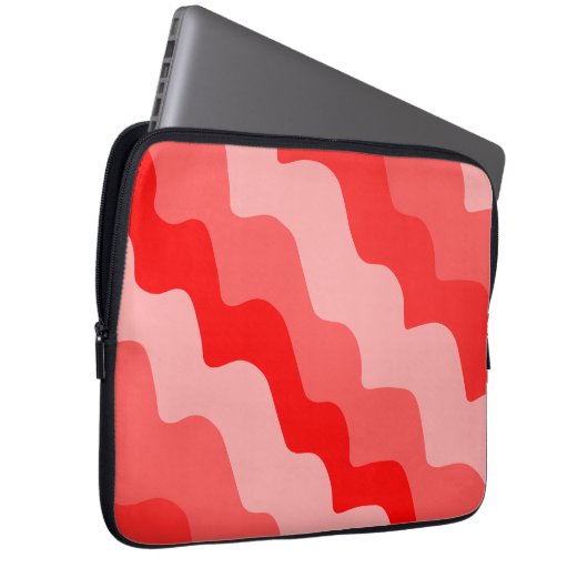 Rote Wellen Laptopschutzhülle (Vorne Rechts)