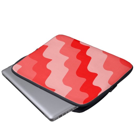 Rote Wellen Laptopschutzhülle (Vorne Knopf)