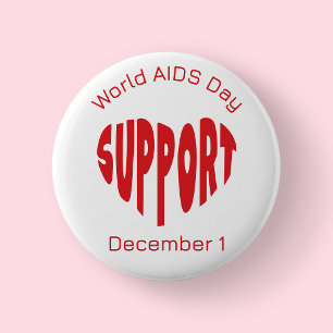 Rote Welt-AIDS-Tag-Nadel Button