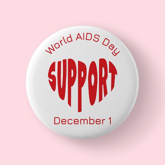Rote Welt-AIDS-Tag-Nadel Button