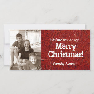 Rote Werkzeugleder-Foto-Weihnachtskarte Feiertagskarte