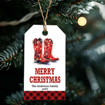 Rote Western-Stiefel festliches Weihnachtsgeschenk