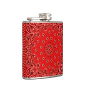 Rote Westernbandana-Schal-Gewebe-Verpackung Flachmann (Rechts)