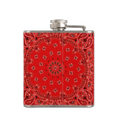 Rote Westernbandana-Schal-Gewebe-Verpackung Flachmann (Rückseite)