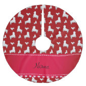 Rote Westhochland-weißes Terrier-Namenshunde Polyester Weihnachtsbaumdecke (Vorderseite)