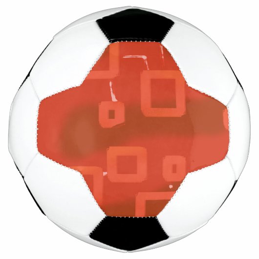 Rote Whimsical Große Geometrische Abstraktion Fußball (Vorderseite)