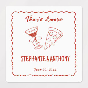 Rote Whimsical-Rahmen That's Amore Italienische Ho Etiketten