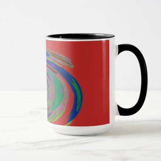 Rote Whirlwind-Entwurfs-Monogramm-Tasse Tasse (Rechts)