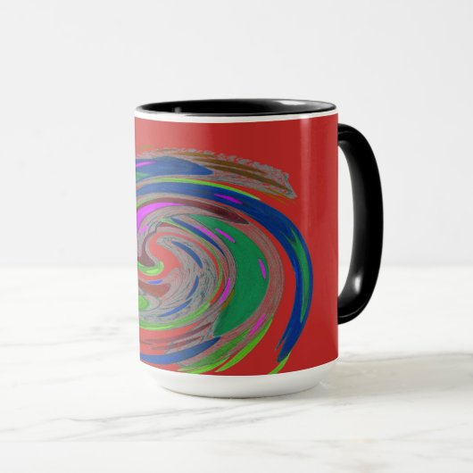 Rote Whirlwind-Entwurfs-Monogramm-Tasse Tasse (VorderseiteRechts)