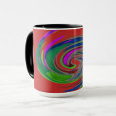 Rote Whirlwind-Entwurfs-Monogramm-Tasse Tasse (Vorderseite Links)