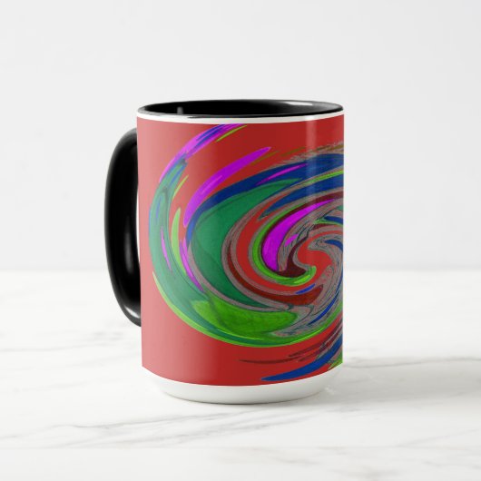 Rote Whirlwind-Entwurfs-Monogramm-Tasse Tasse (Vorderseite Links)