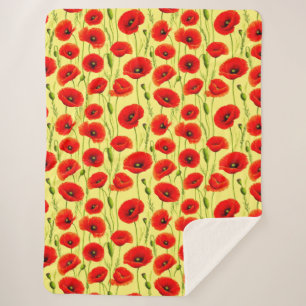 Rote Wiesenblumen mit blättriger Stielanordnung Sherpadecke