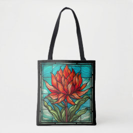 Rote Wildblume aus verkettetem Glas Tasche