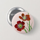 Rote Wildblume Button (Vorne & Hinten)