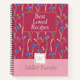 Rote Wildblume Mongoram Rezept Notizblock