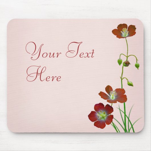 Rote Wildblume Mousepad (Vorne)