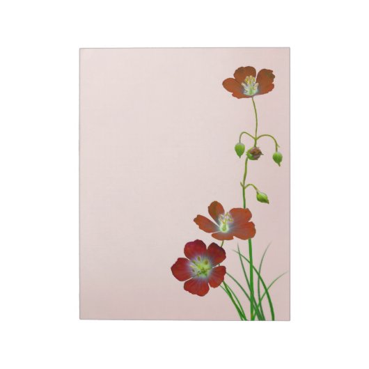 Rote Wildblume Notizblock (Rotiert)