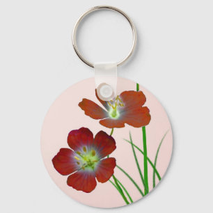 Rote Wildblume Schlüsselanhänger