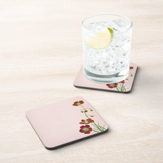 Rote Wildblume Untersetzer (Rechte Seite)