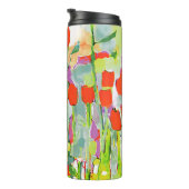 Rote Wildblumen im FeldwasserThermaltumbler Thermosbecher (Nach rechts gedreht)