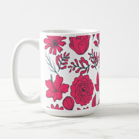Rote Wildblumen Kaffeetasse (Links)