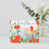 Rote Wildblumen mit Sky Postcard Postkarte (Stehend Vorderseite)