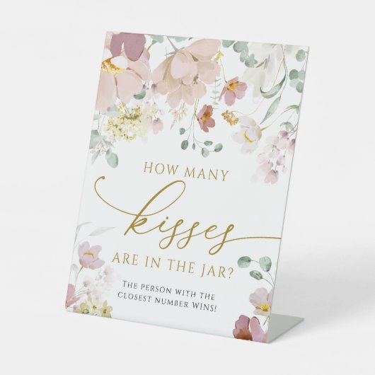 Rote Wildblumen wie viele Küsse im Jar sind Sockelschild (Vorderseite)