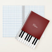 Rote Wine Elegante Piano Personalisiert Notizblock (Innen)