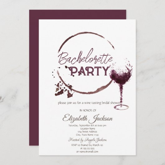 Rote Wine tasting in der Fattoria Moncucchetto Einladung (Vorne/Hinten)