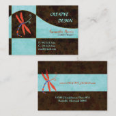 Rote Winged Dragonfly Zeitgenössisch Visitenkarte (Vorne/Hinten)