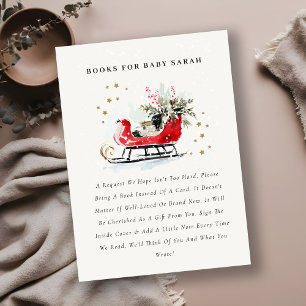 Rote Winter-Schlitten-Bücher für Baby-Baby-Party Begleitkarte