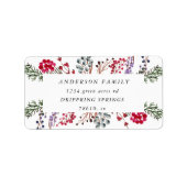 Rote Winterbeeren - Rücksendetikett Adressaufkleber (Vorne)