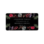 Rote Winterbeeren - Rücksendetikett Adressaufkleber (Vorne)