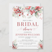 Rote Winterbeeren Weihnachtsgebäck Brautparty Einladung (Vorderseite)