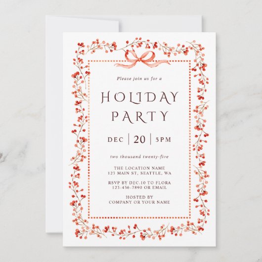 Rote Winterberge Bilderbuchpartei Einladung (Vorderseite)