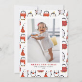 Rote Winterberry Foto Frohe Weihnachten (Vorderseite)