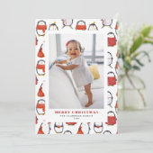 Rote Winterberry Foto Frohe Weihnachten (Stehend Vorderseite)