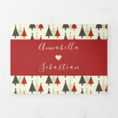 Rote Winterhochzeit Tri-Fold-Einladung Dreifach Gefaltete Einladung (Cover)