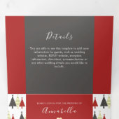 Rote Winterhochzeit Tri-Fold-Einladung Dreifach Gefaltete Einladung (Innen Erste Seite)